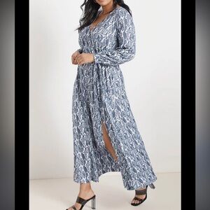 Eloquii Printed Wrap Maxi Dress